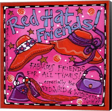 Framed Red Hat Friends Print