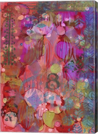 Framed Texture - Red 8 Print