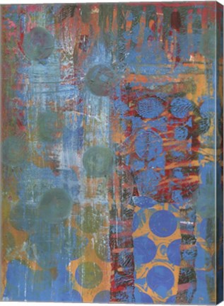 Framed Texture - Blue Dots Print