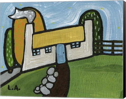 Framed Cottage on a Slope Print