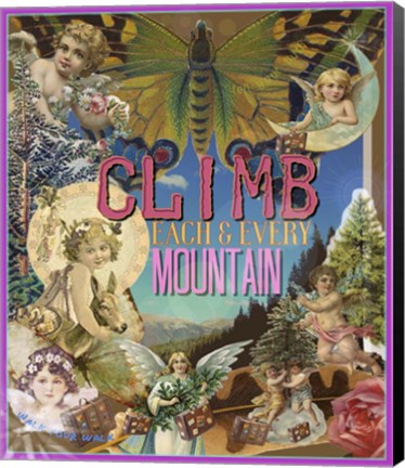 Framed Climb Each &amp; Every Mountain Print