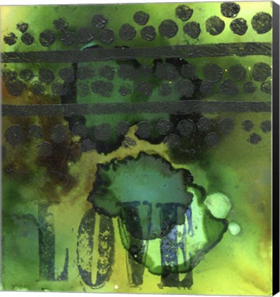 Framed Texture - Love Green Print