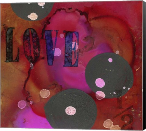 Framed Texture - Love Red Print