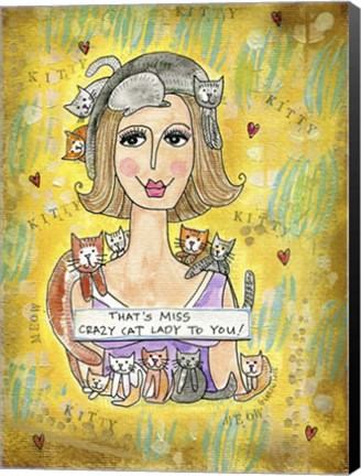 Framed Crazy Cat Lady Print