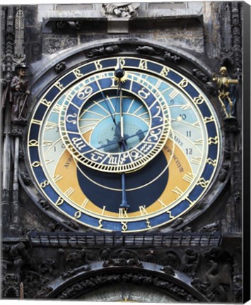 Framed Prague Clock 1 Print