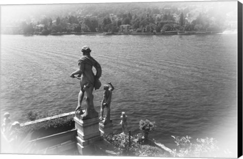 Framed Overlooking Water BW Print