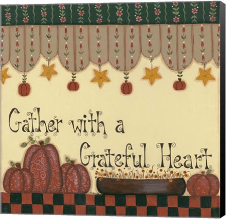 Framed Gather With a Grateful Heart Print