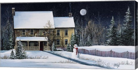 Framed Winter Cottage Print