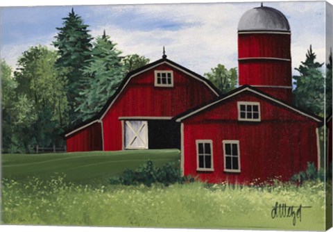 Framed Red Barn Print