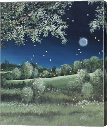 Framed Fireflies Meadow Print