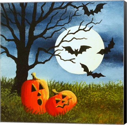 Framed Pumpkin1 Pillow Print