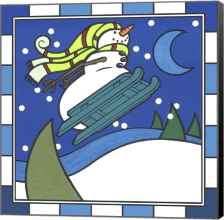 Framed Coalman Sledding 1 Print