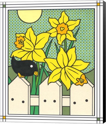 Framed Daffodils With Kernel 4 Print