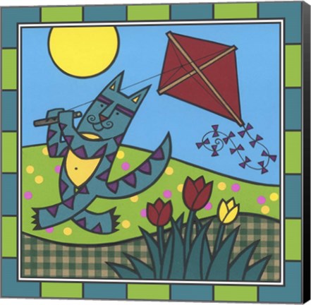 Framed Max Cat Kite 1 Print