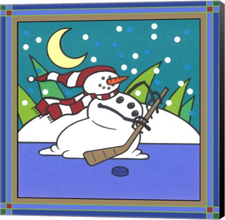 Framed Coalman The Snowman Hockey 1 Print