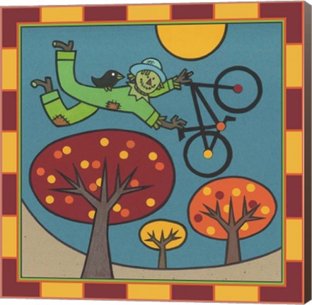 Framed Stitch The Scarecrow Bike 1 Print