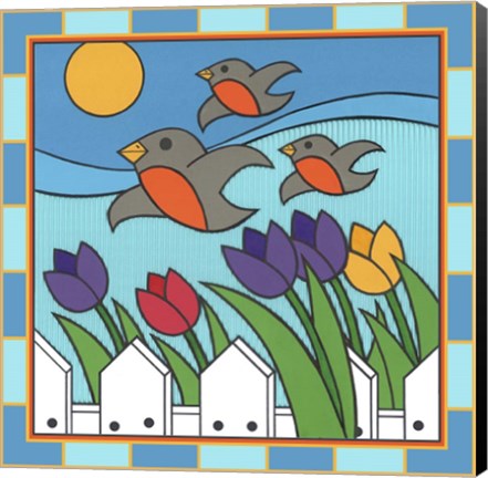 Framed Tulips 3 With Melody The Songbird Print