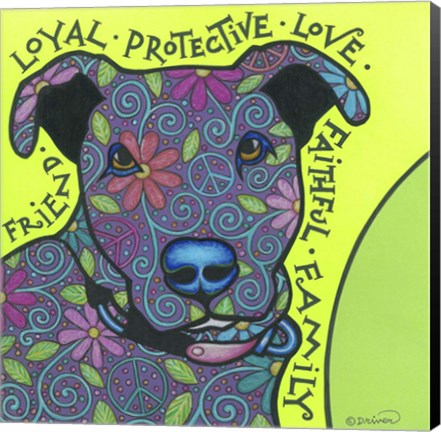 Framed Pit Bull I Print