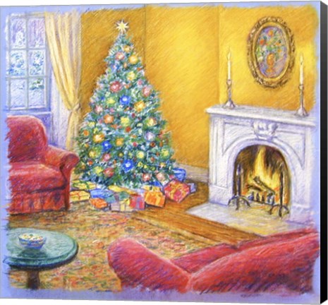 Framed Cozy Christmas Fire Print