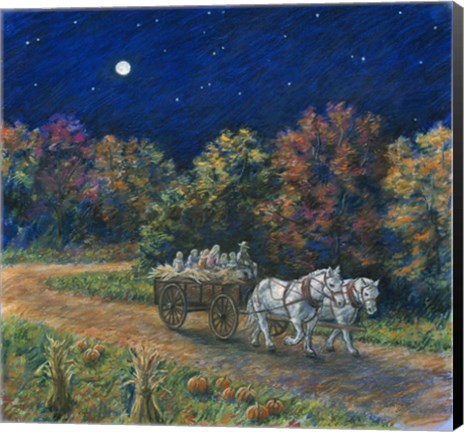 Framed Moonlight Hayride Print