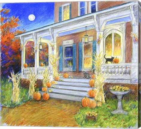 Framed Halloween Porch Print