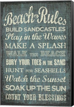Framed Beach Rules Print