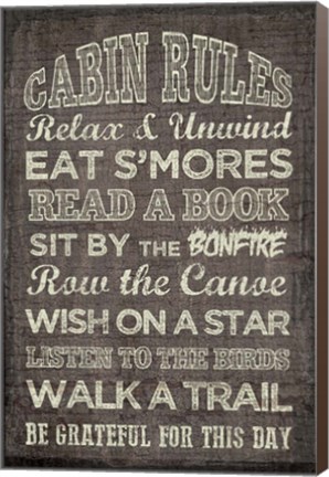 Framed Cabin Rules Print