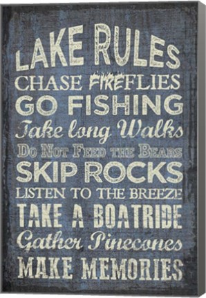 Framed Lake Rules Print