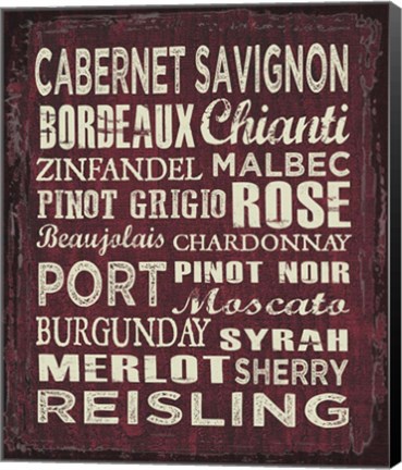 Framed Wine Sign II Print
