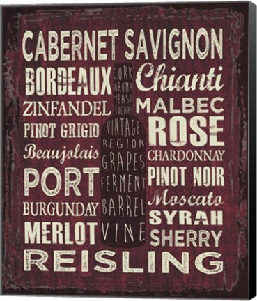 Framed Wine Sign III Print