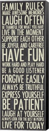 Framed Family Rules Print