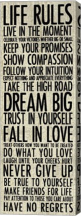 Framed Life Rules Print