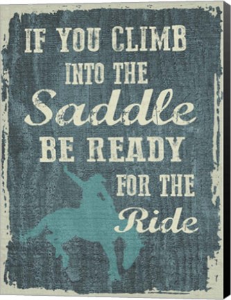 Framed Climb in the Saddle Print