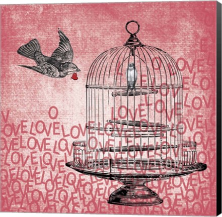 Framed Love Birds Print
