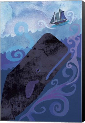 Framed Clark Whale And Ship 5 Print