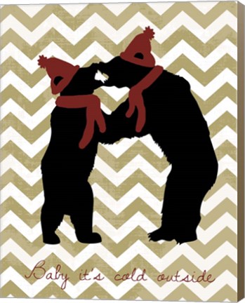 Framed Bear - Baby It&#39;s Cold Outside Print