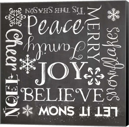 Framed Christmas Chalk 1 Print