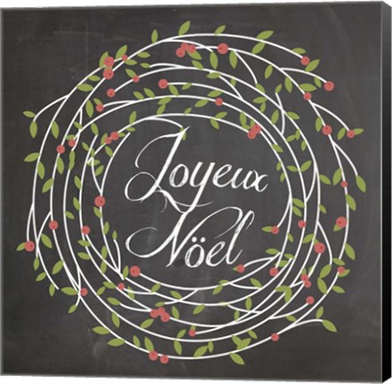 Framed Christmas Chalk 3 French Print