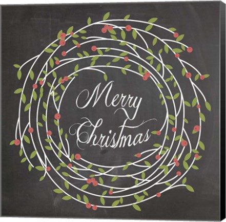 Framed Christmas Chalk 3 Print