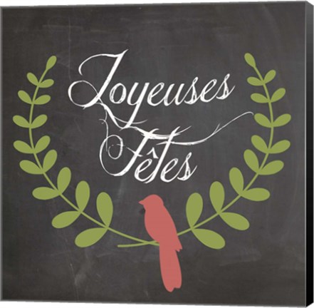 Framed Christmas Chalk 4 French Print