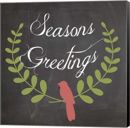 Framed Christmas Chalk 4 Print