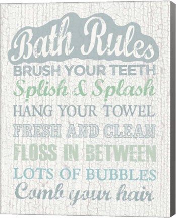 Framed Bath Rules Print