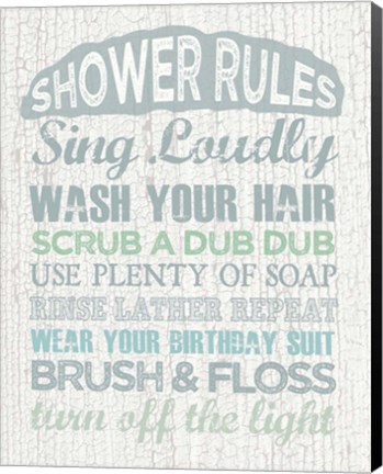 Framed Shower Rules Print