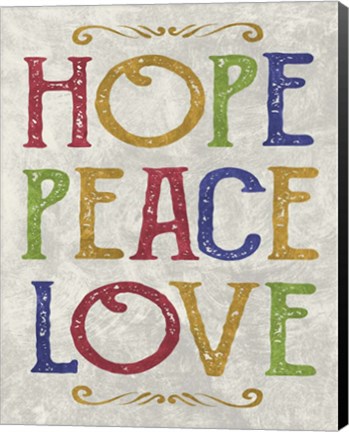 Framed Hope Peace Love Print