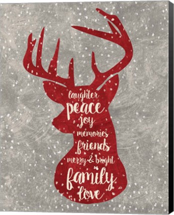 Framed Xmas Deer Print