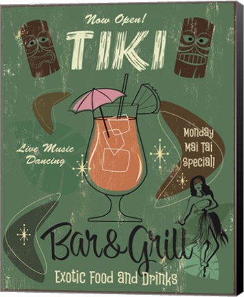 Framed Tiki Bar &amp; Grill B Print