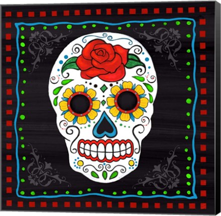 Framed Sugar Skull I Print