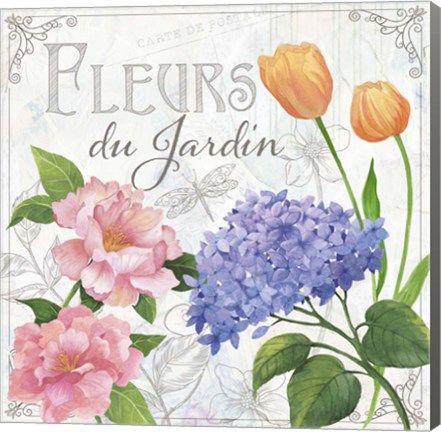 Framed Fleurs I Print