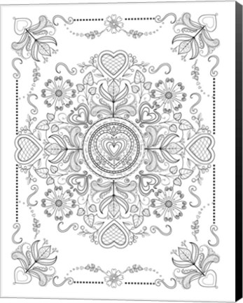 Framed Valentine MandalaL Print