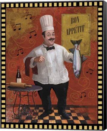 Framed Chef Fish Master Design Print